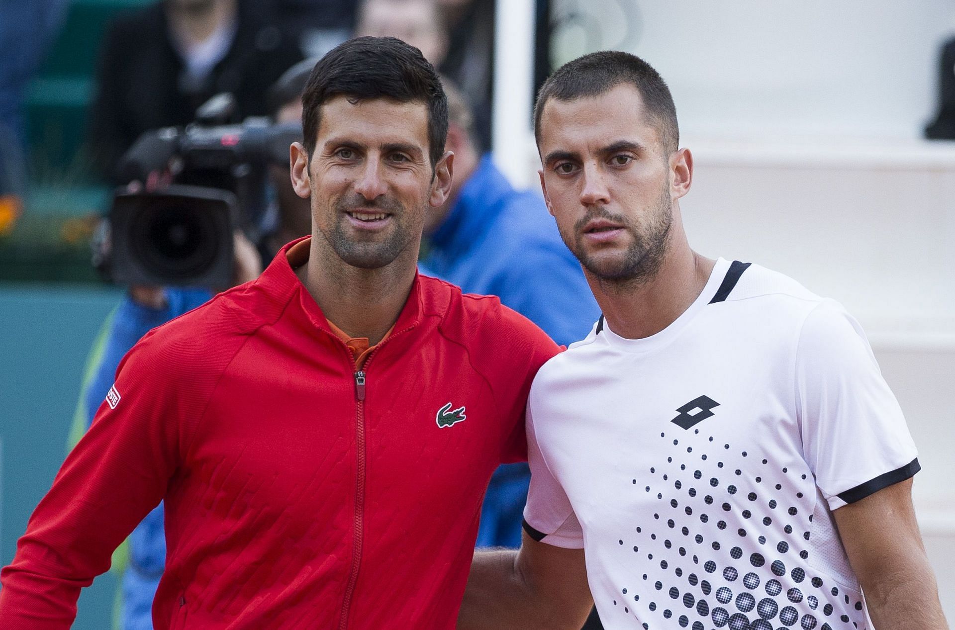 The World No. 2 pictured with Djere (R) at the 2022 Serbia Open - Source: Getty