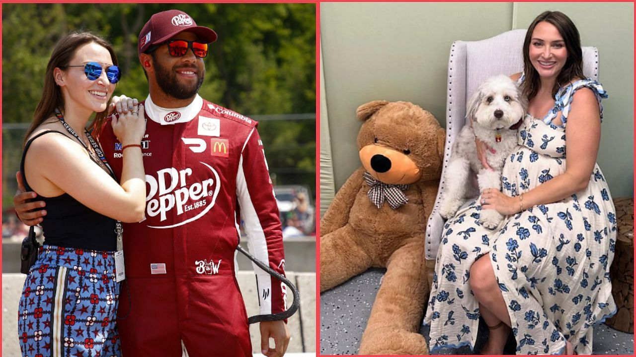 23XI Racing driver Bubba Wallace and wife Amanda. ( Image source - Getty &amp; Instagram/@amandaaawallace )