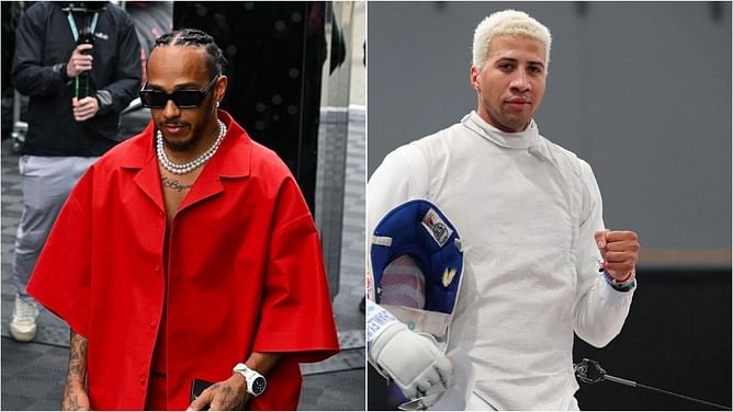Lewis Hamilton spotted at the Paris Olympics supporting his friend Miles Chamley-Watson
