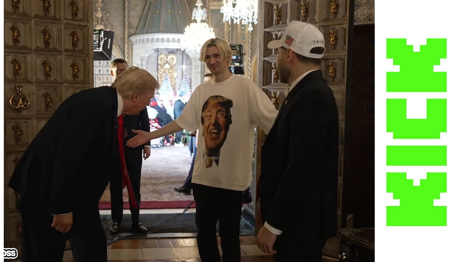 xQc interacted with the 45th President of the United States on an Adin Ross live stream (Image via xQc Clips/YouTube)