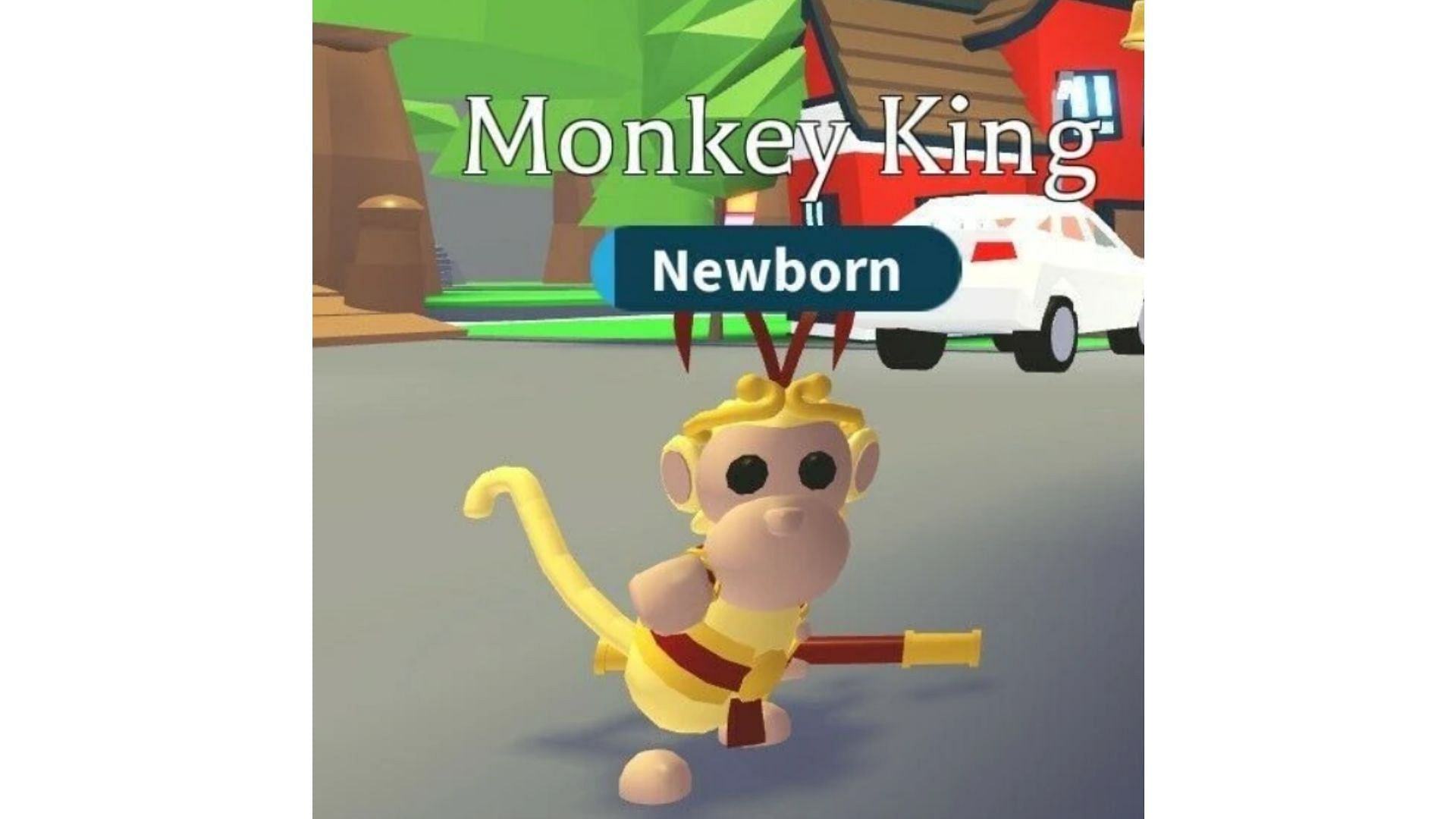 A regular Monkey King Pet as part of the Monkey Fairground Event (Image via Adopt Me Wiki)