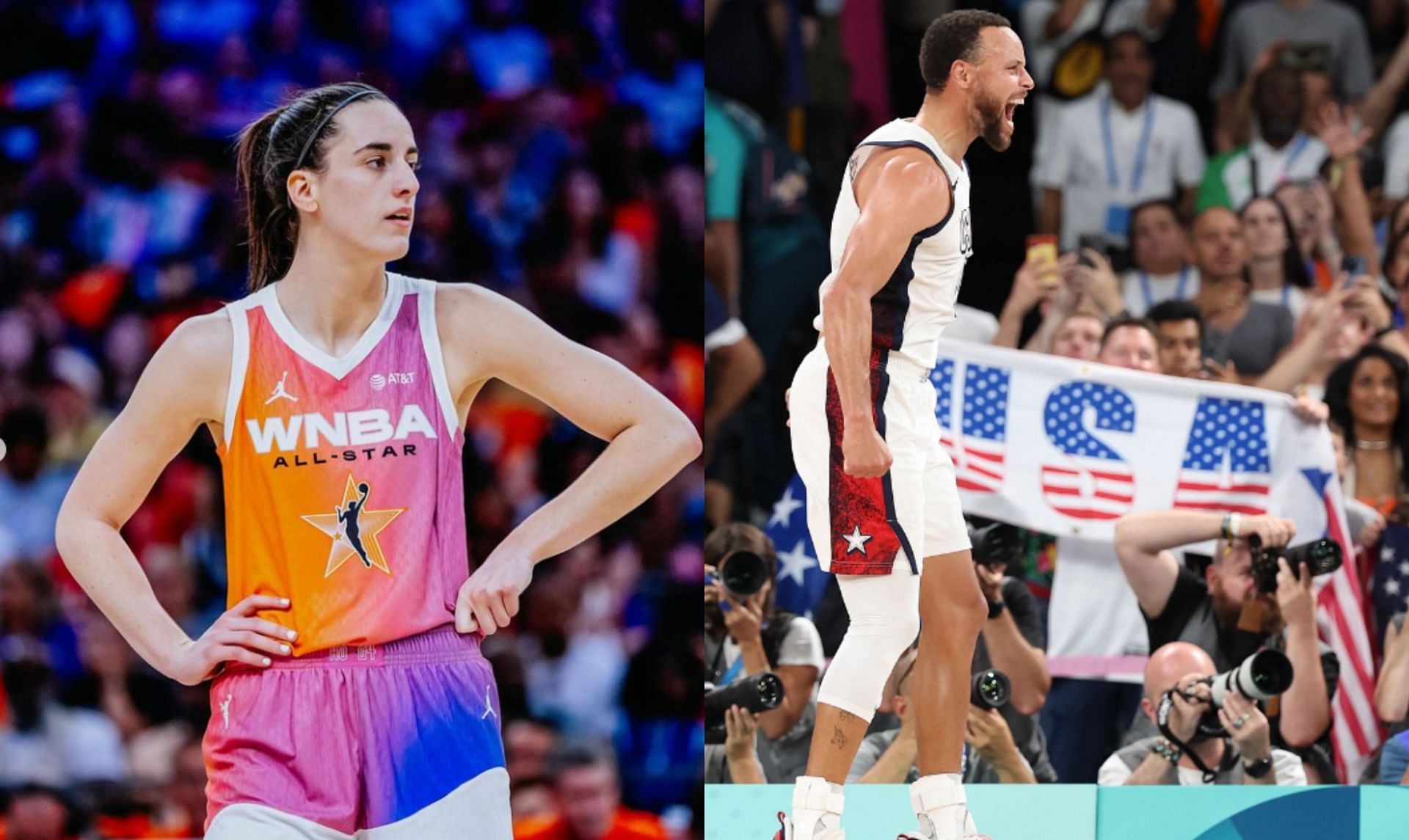 Caitlin Clark gives 2-word moniker to Steph Curry for historic performance in Olympics basketball gold medal match (Credit: IG/caitlinclark22, usabasketball)