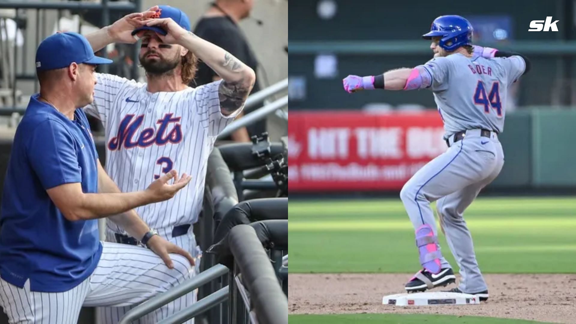 WATCH: Jesse Winker playfully ribs Harrison Bader after guy almost fell around second base