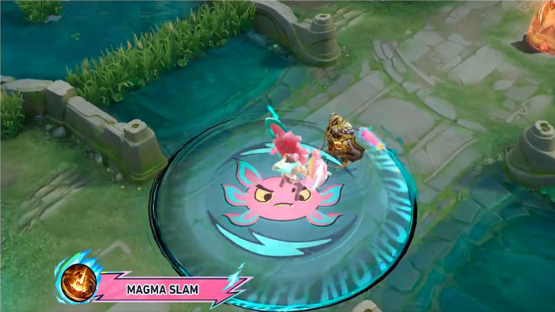 An angry axolotl appears in the middle of the area of effect when Lian Po uses his second skill (Image via Level Infinite)