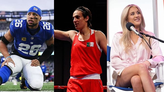 Saquon Barkley retweets Riley Gaines’ viral post questioning Olympic boxer Imane Khelif's gender