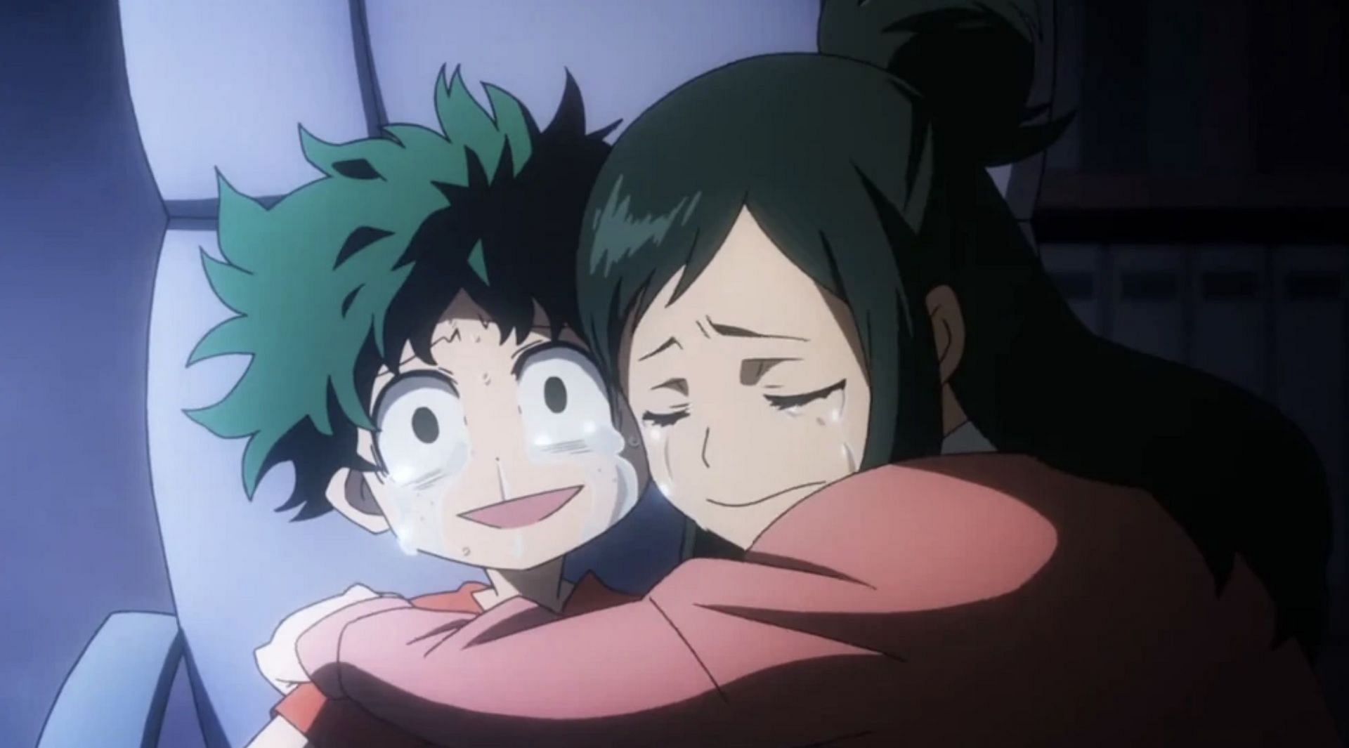 Izuku Midoriya and Inko as seen in anime (Image via Studio Bones)