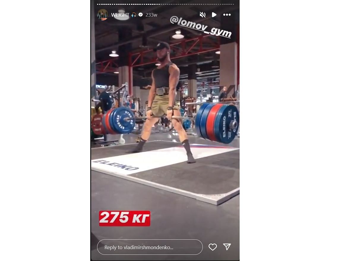 Anatoly's 275 kg x1 deadlift; via @vladimirshmondenko on Instagram