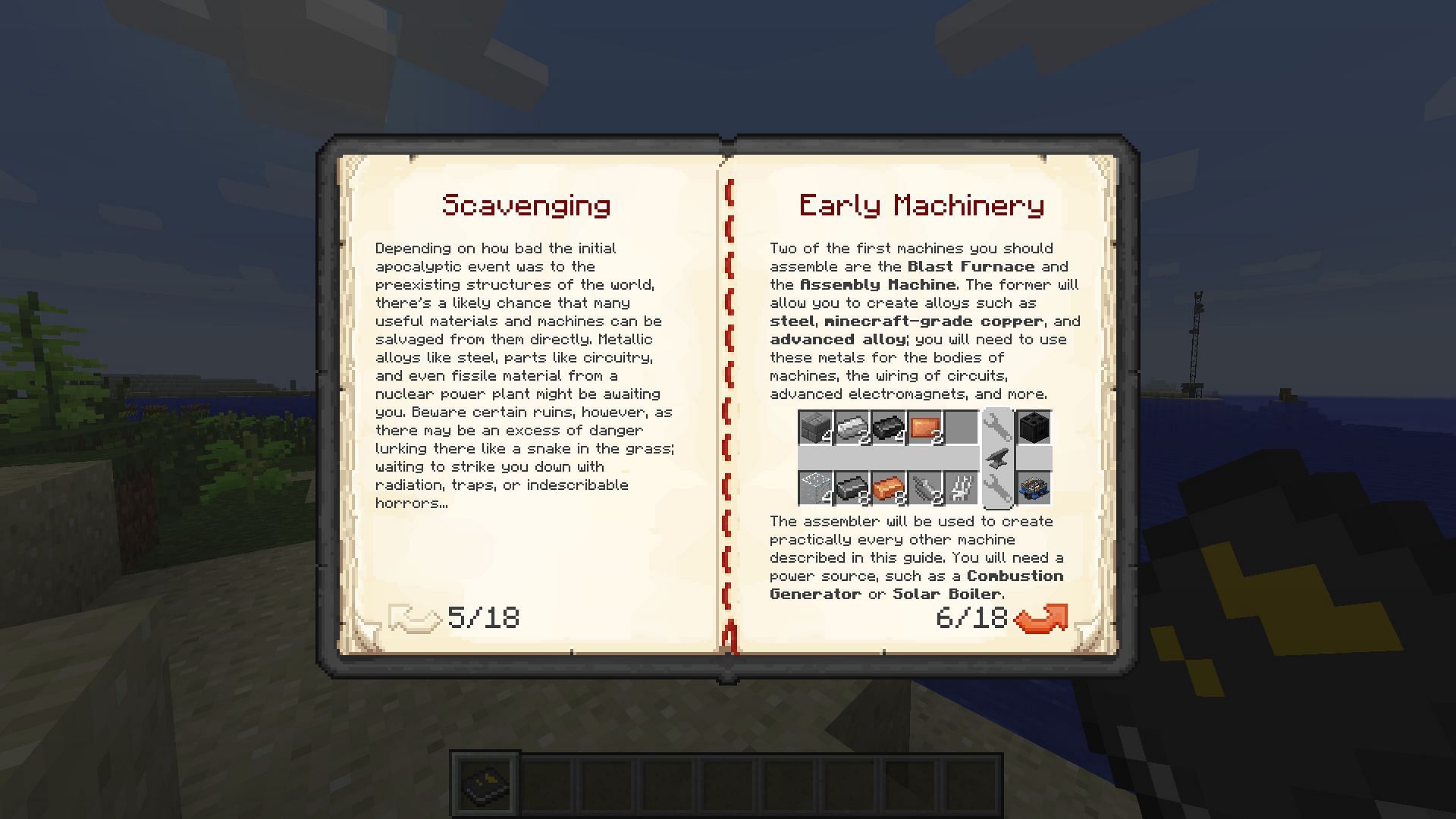 The guidebook provided by this Minecraft mod will be crucial in understanding its mechanics (Image via HbmMods/Mojang)