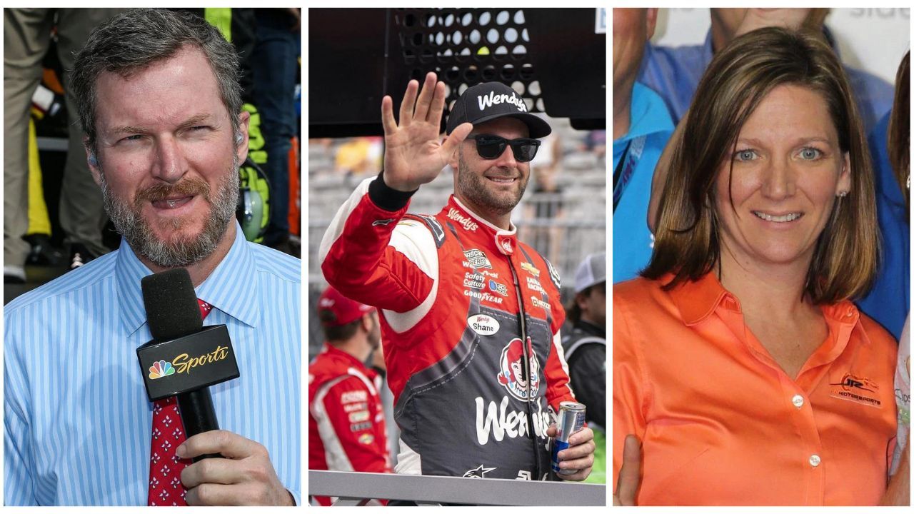 (From Left) Dale Earnhardt Jr., Shane Van Gisbergen and Kelley Earnhardt Miller (Source: Getty)