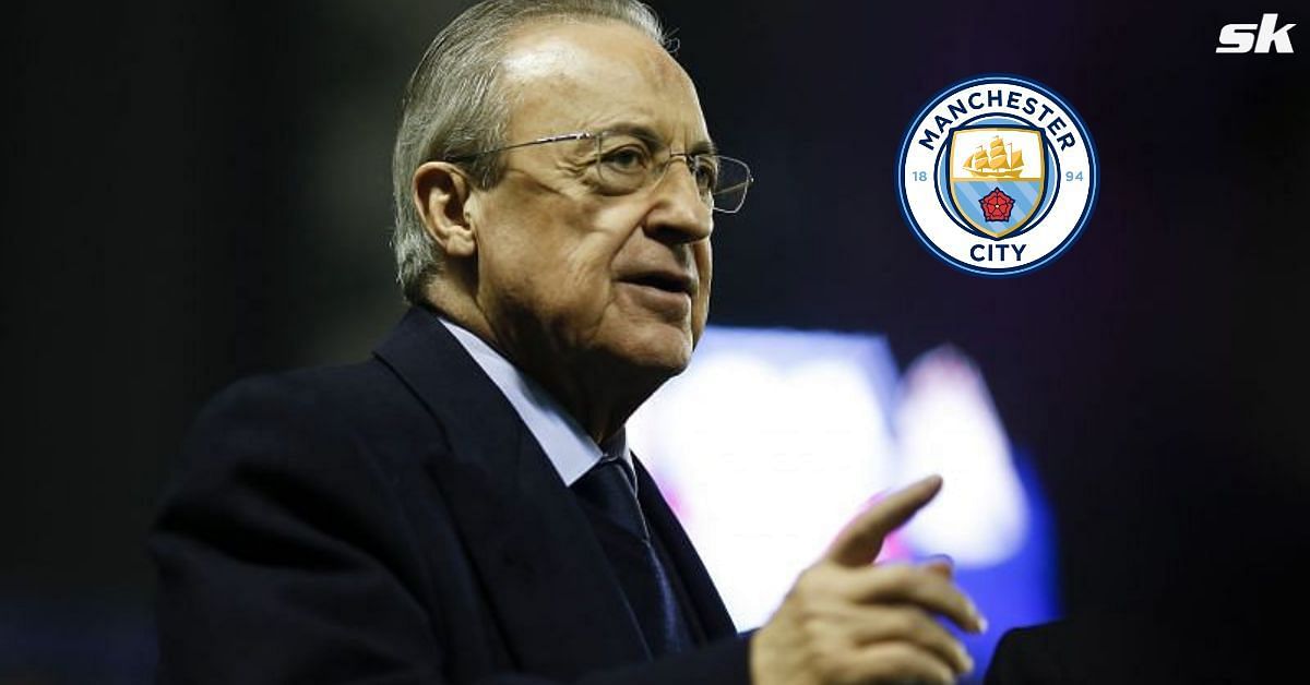 Florentino Perez is eyeing a Manchester City star (Image - Getty)