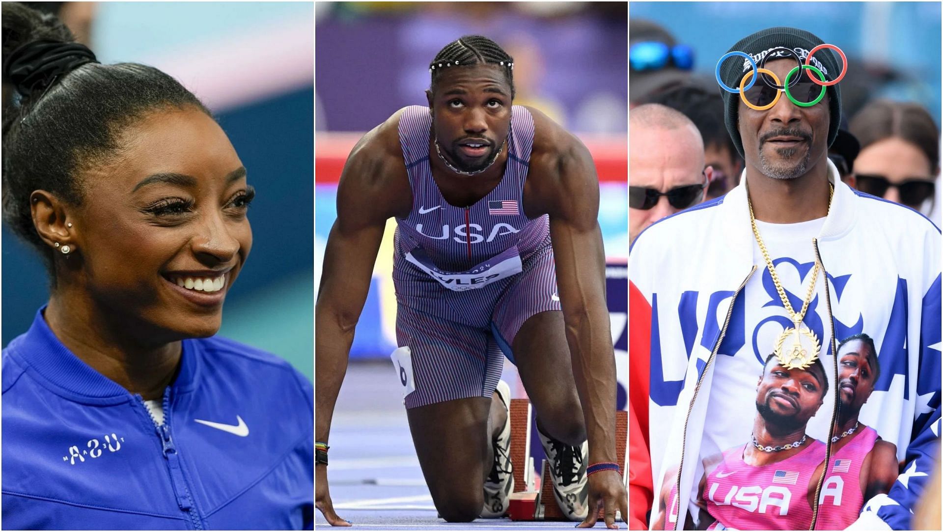 Simone Biles, Noah Lyles and Snoop Dogg