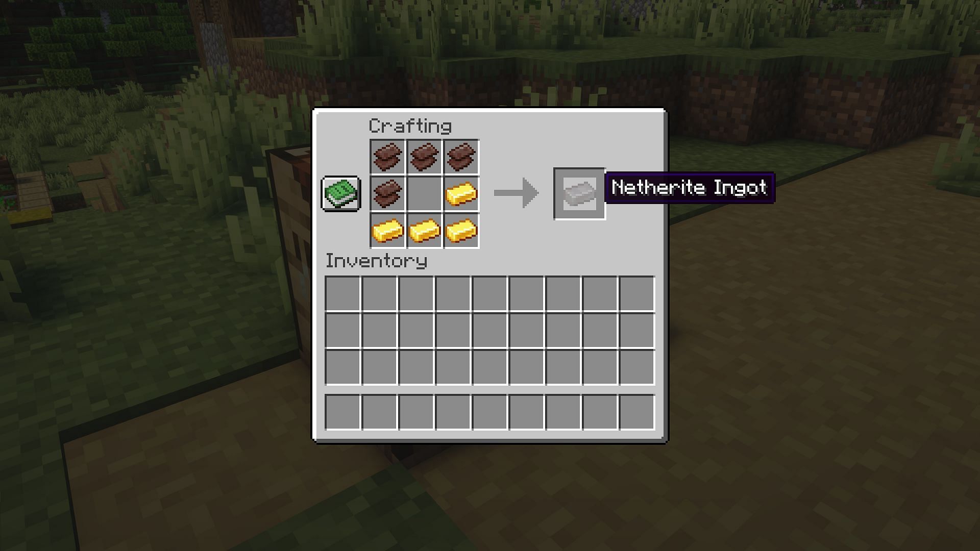 Netherite ingot crafting recipe (Image via Mojang Studios)