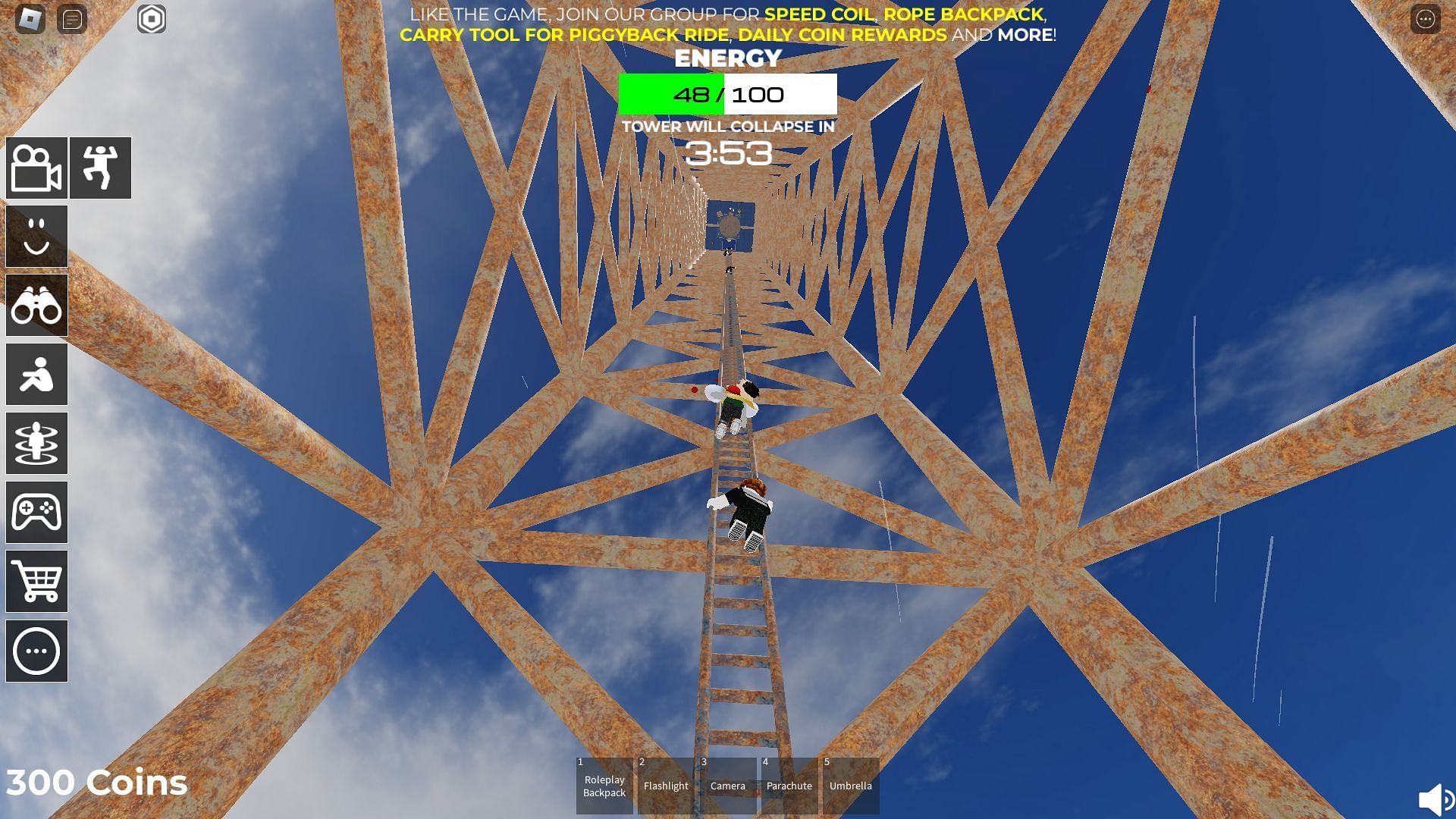 Making the climb (Image via Roblox)