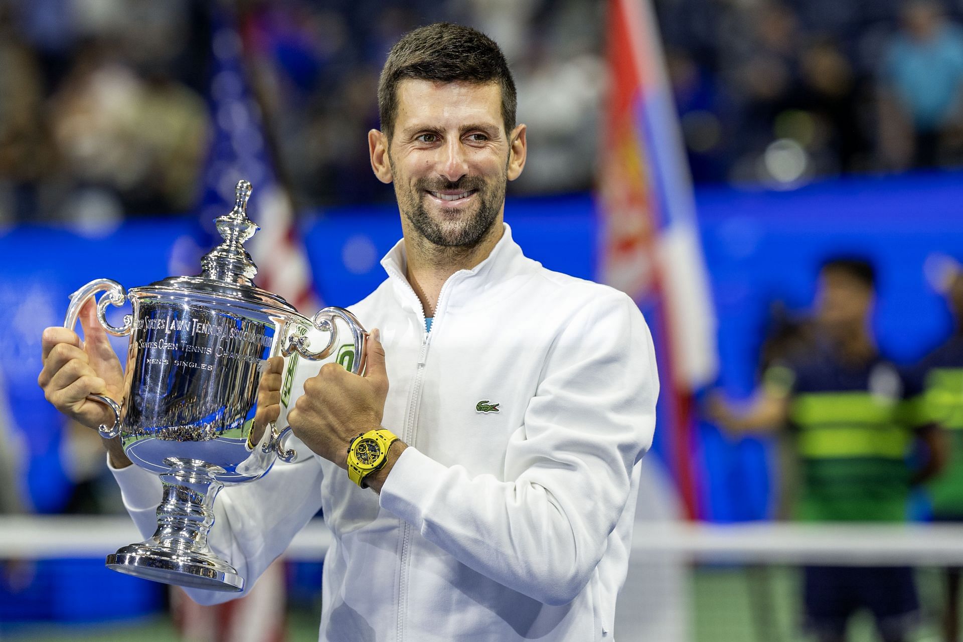 Novak Djokovic at the US Open 2023. (Photo: Getty)