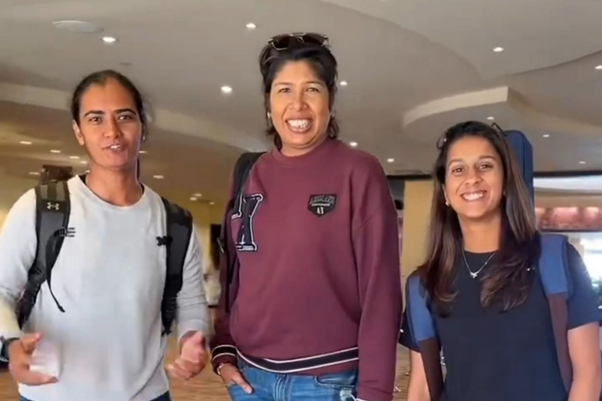 Jemimah Rodrigues, Shikha Pandey, and mentor Jhulan Goswami join Knight Riders ahead of CPL 2024 (Image via X @tkriders)