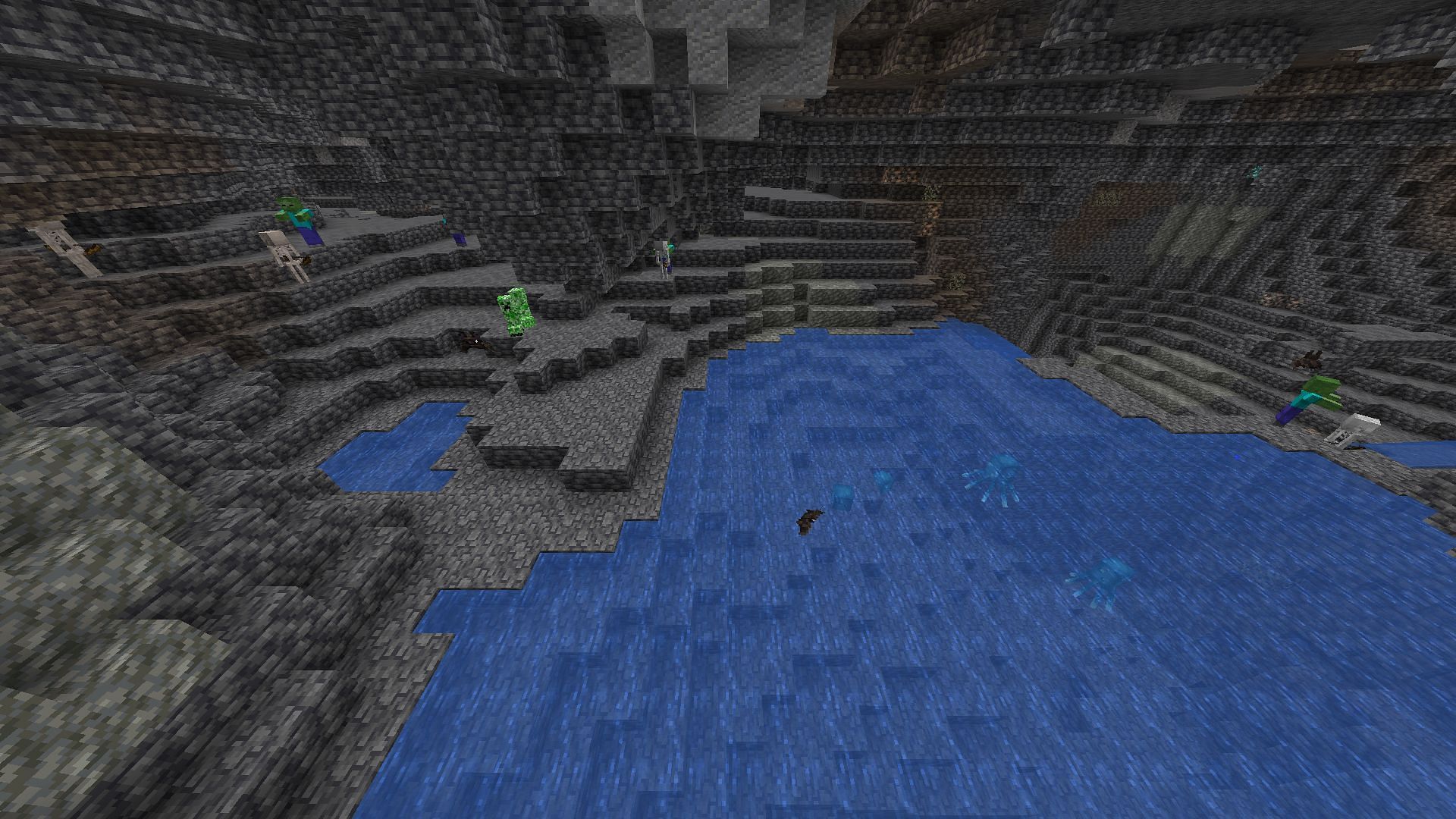 Modern Minecraft caves can be breeding grounds for hostile mobs (Image via Mojang)