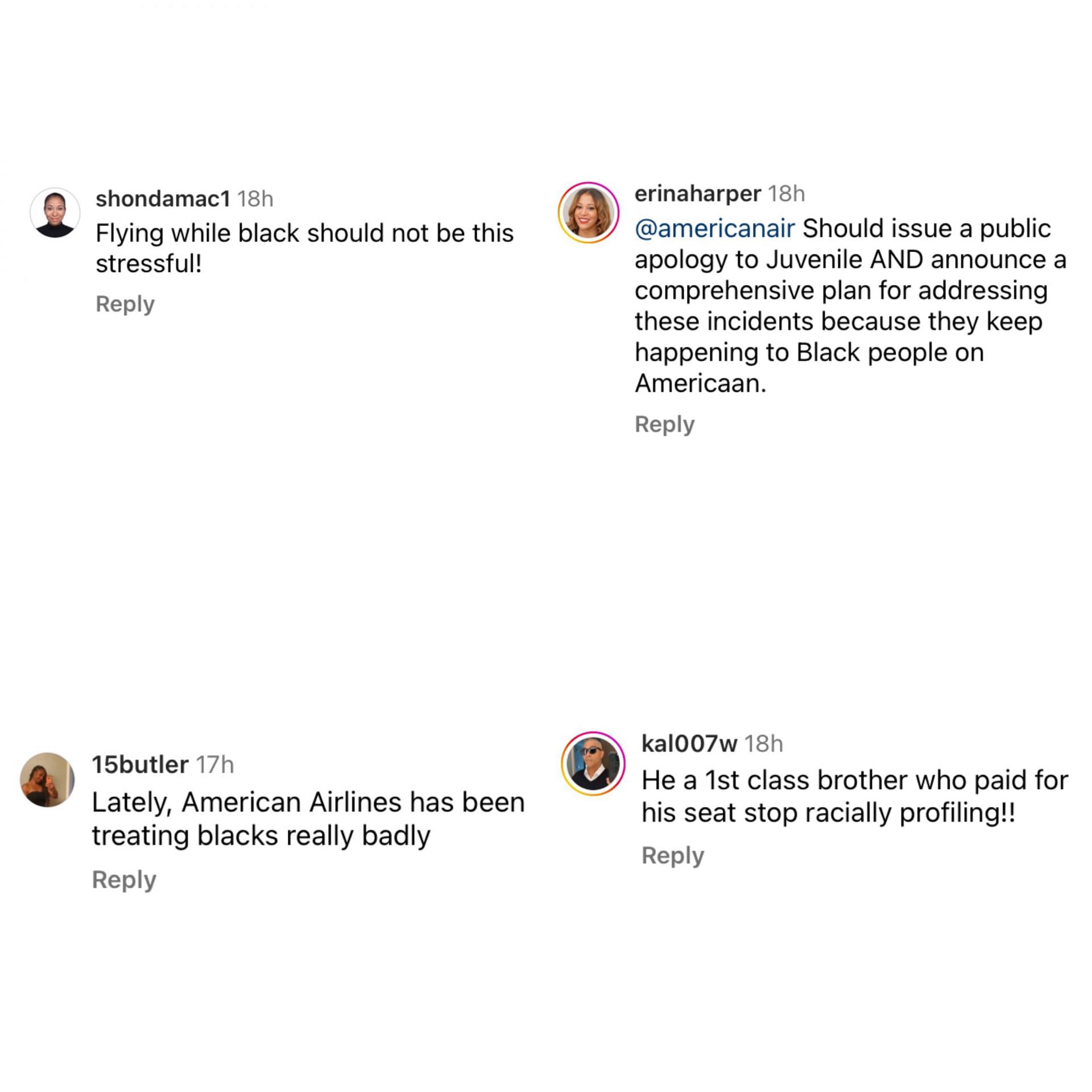 Comments about the rapper&#039;s incident with American Airlines (Image via @allhiphopcom/Instagram)