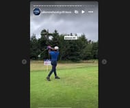 Dawson Mercer taking a shot (Credit: Newhook's Golf page on IG)