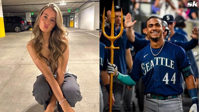 In Photos: Julio Rodriguez's soccer star girlfriend Jordyn Huitema rocks the street in a sleek little black dress