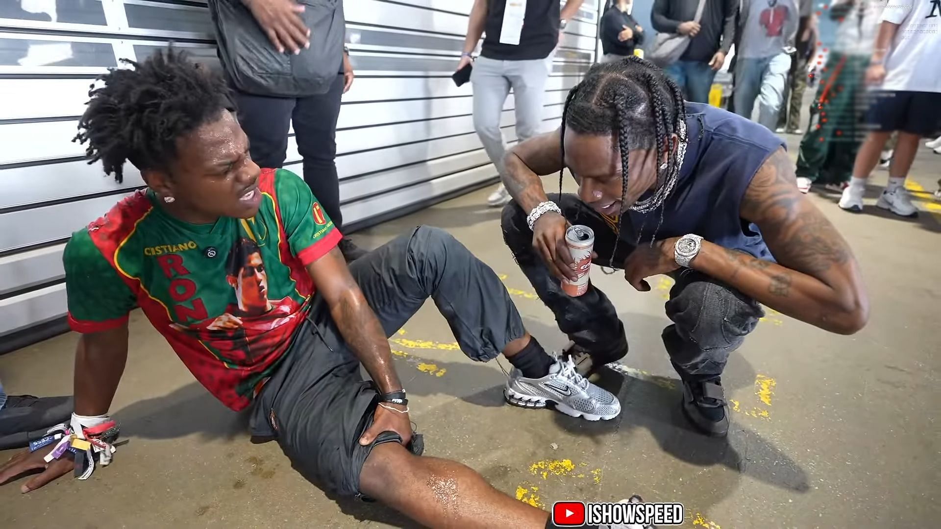 Travis Scott trolling IShowSpeed after their race (Image via IShowSpeed/YouTube)