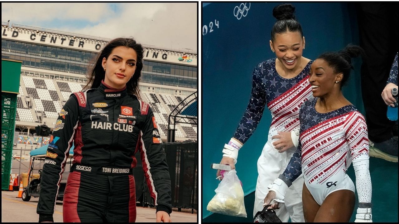 Toni Breidinger extends her support for Simone Biles and Suni Lee (Images from Imagn and Getty Images)