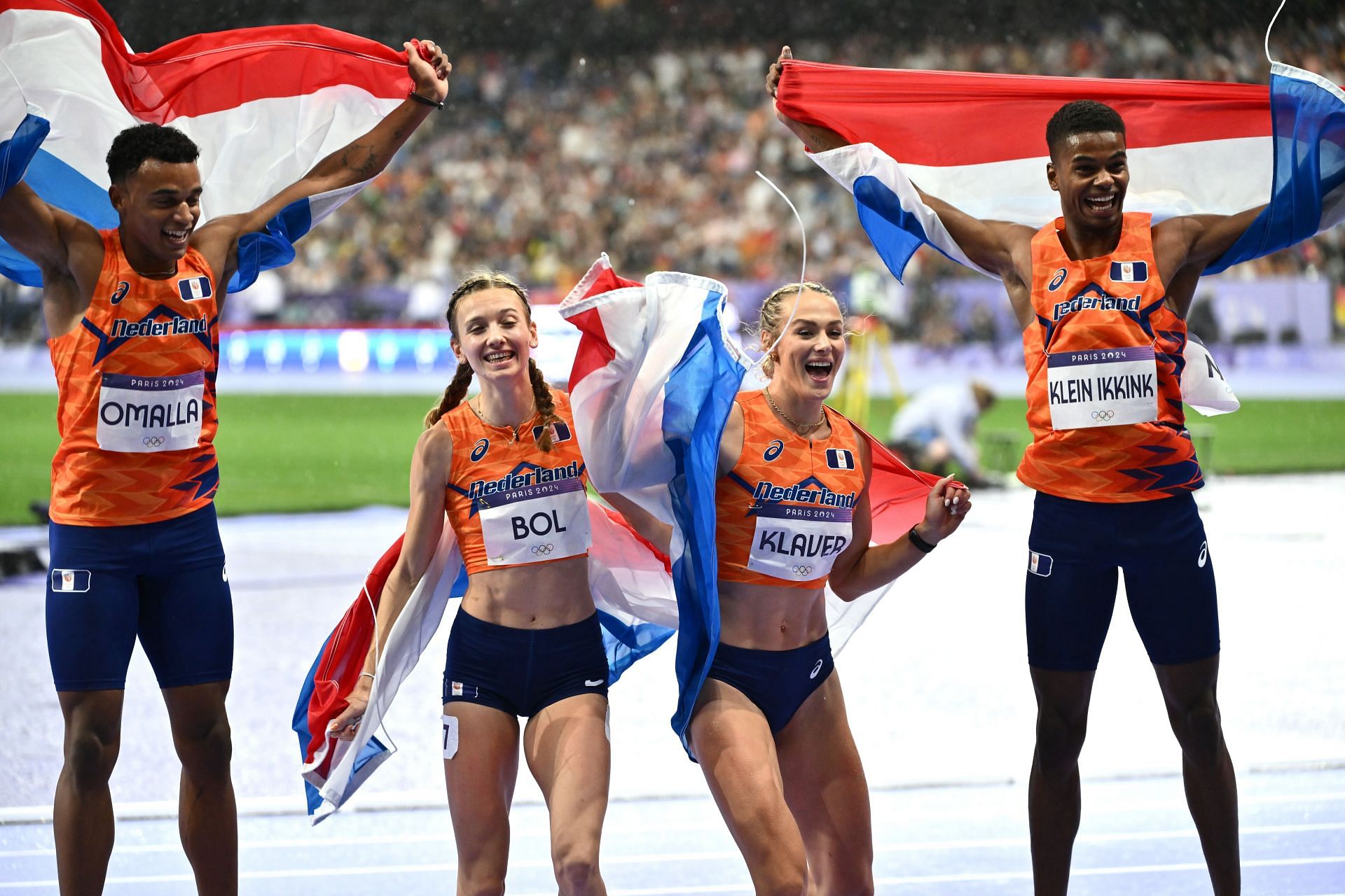 Femke Bol and team at the Olympic Games Paris 2024 (Image via Getty)