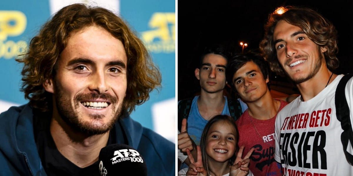 Stefanos Tsitsipas (L) &amp; the Greek with his family (R) (Image source: left/GETTY, right/X)