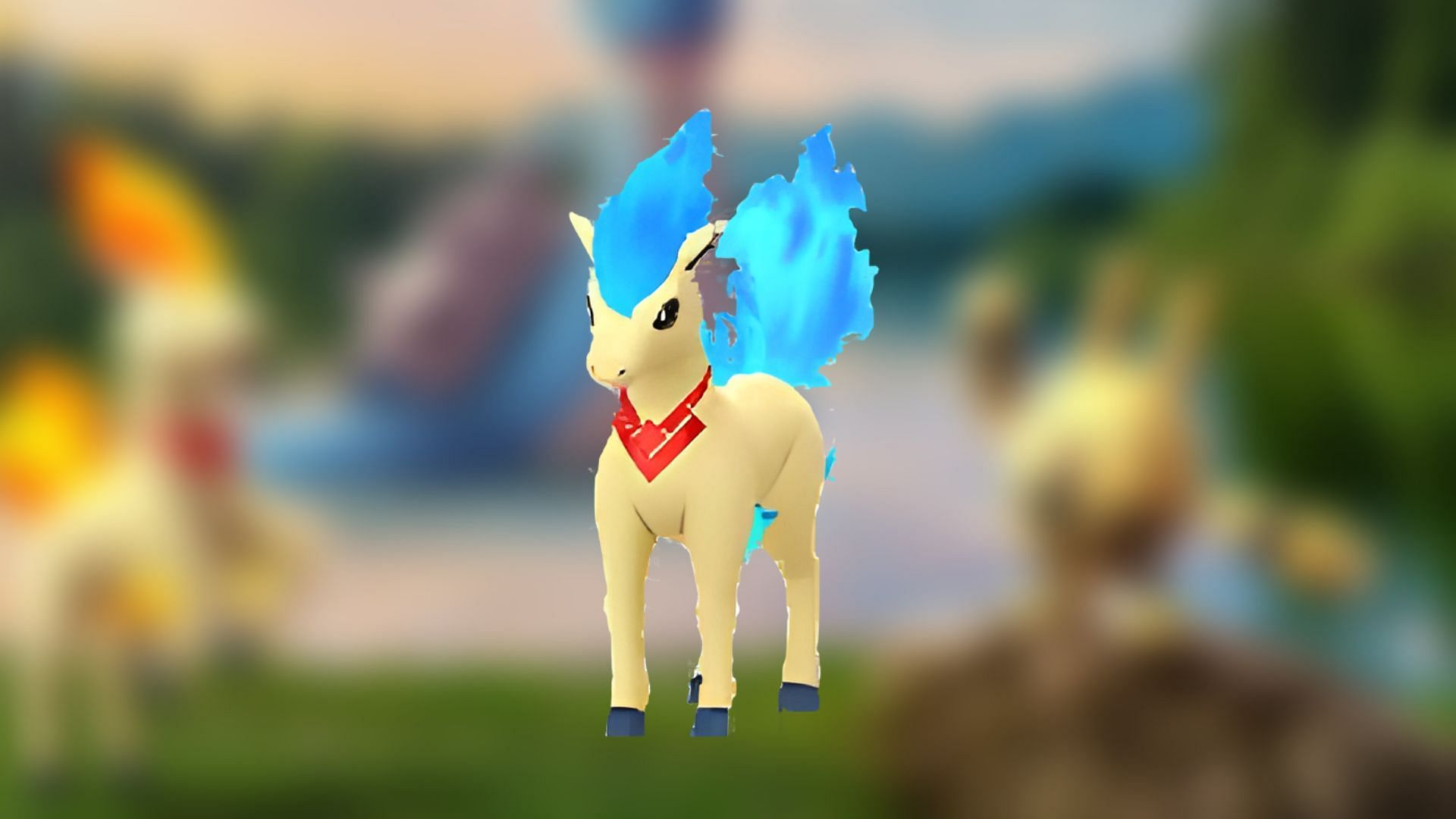 Shiny Candela Ponyta&#039;s sprite in Pokemon GO (Image via Niantic)