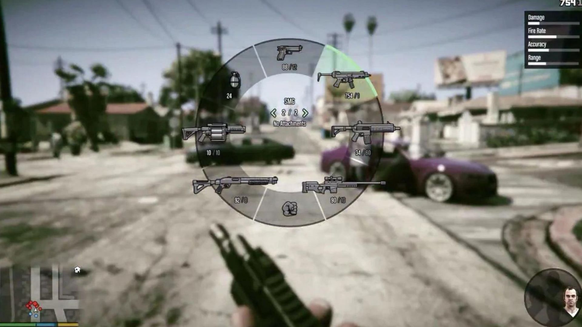 The weapon wheel is a very crucial element of the game (Image via Rockstar Games || GTA Wiki)