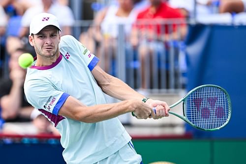 Hubert Hurkacz in action at the 2024 Cincinnati Open (Source: Getty)