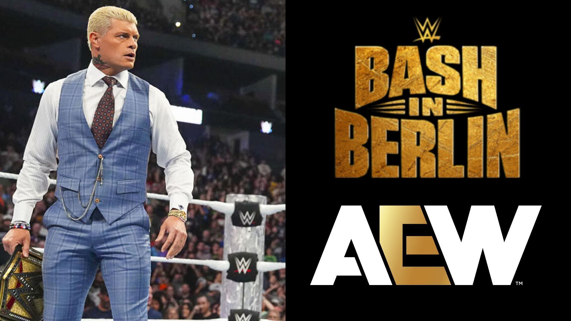 Cody Rhodes will put his title on the line at Bash in Berlin [Photo: WWE and AEW Official Websites]