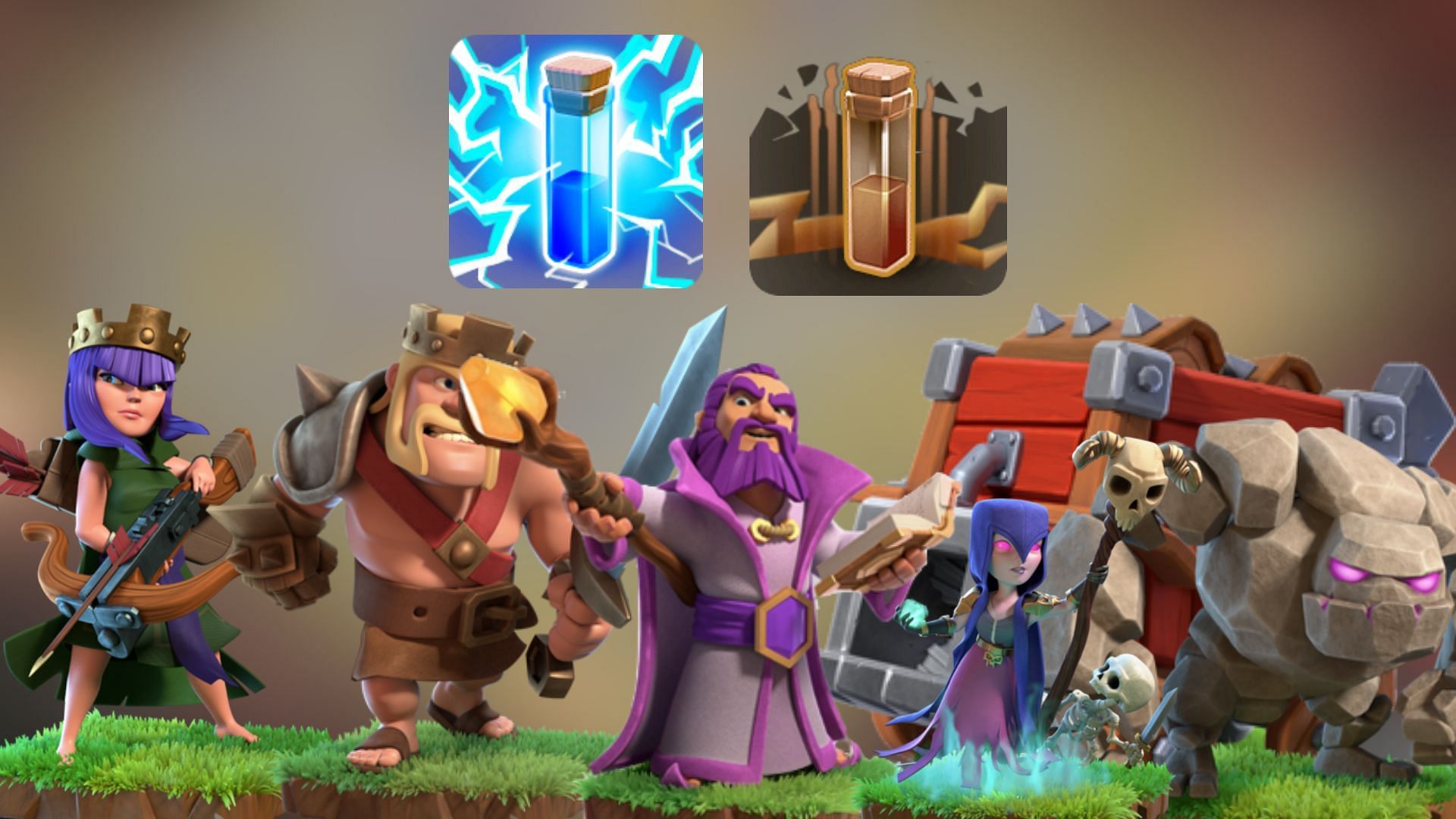 Town Hall 12 Zap Quake Witch attacking strategy in Clash of Clans (Image via SuperCell)