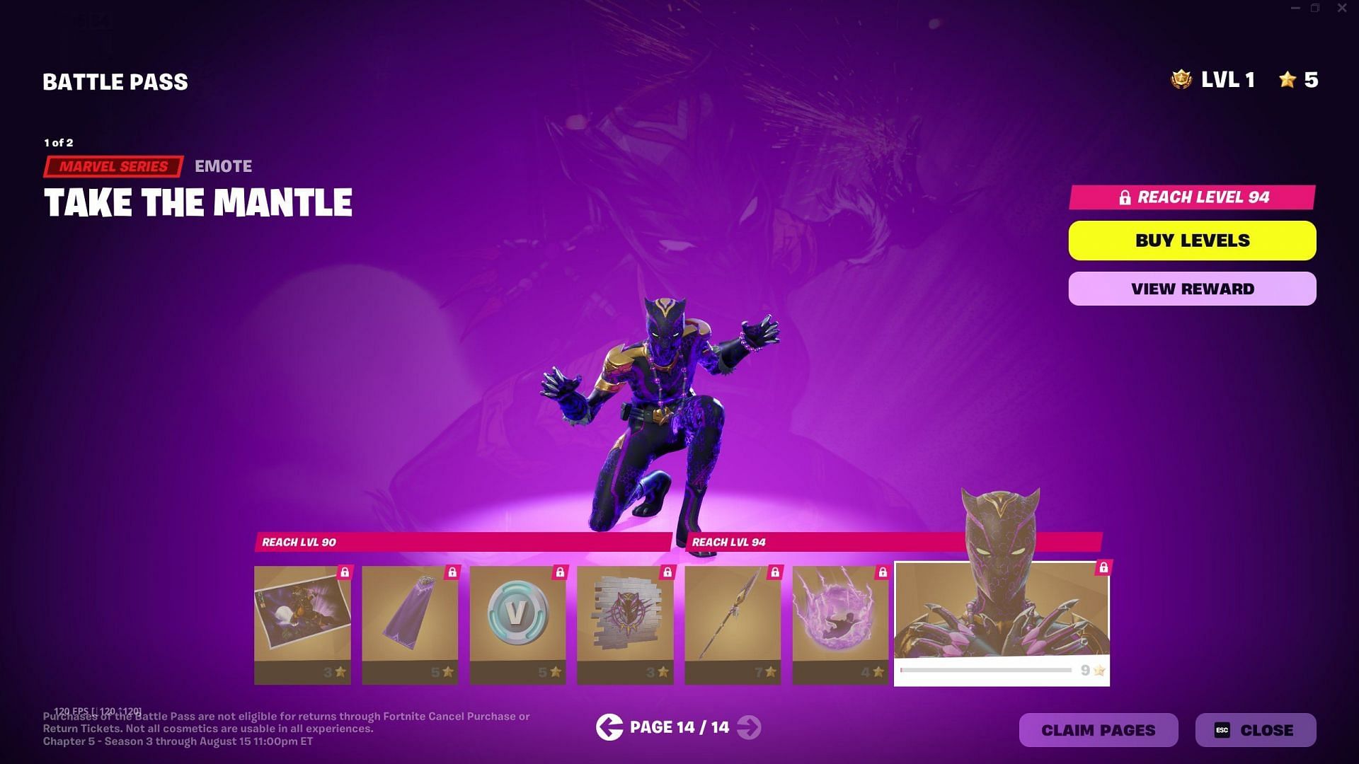 Page 14 of the Fortnite Chapter 5 Season 4 Battle Pass (Image via Epic Games)