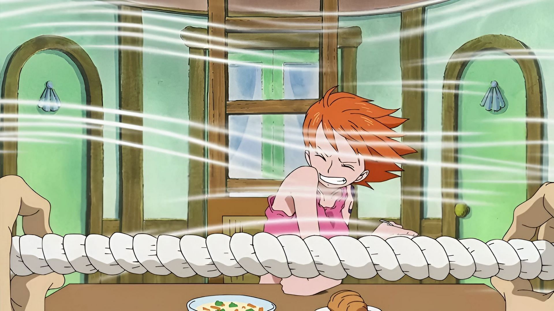 Nami witnessing the effects of the wind knots (Image via Toei Animation)