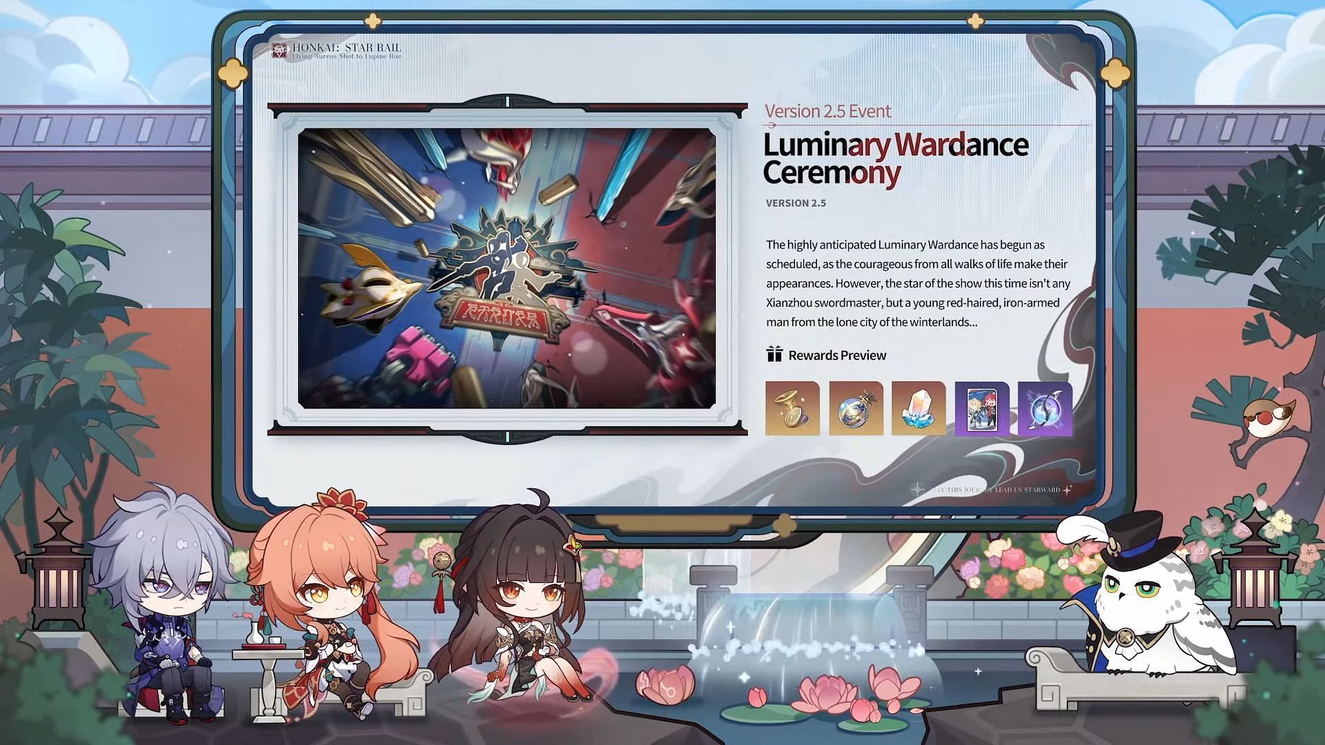 Luminary Wardance Ceremony preview from v2.5 livestream (Image via HoYoverse)