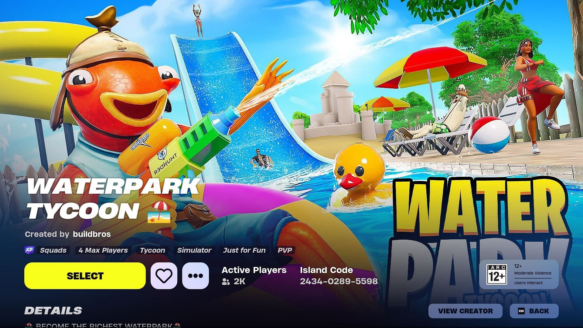 Navigating Fortnite Waterpark Tycoon (Image via Epic Games)