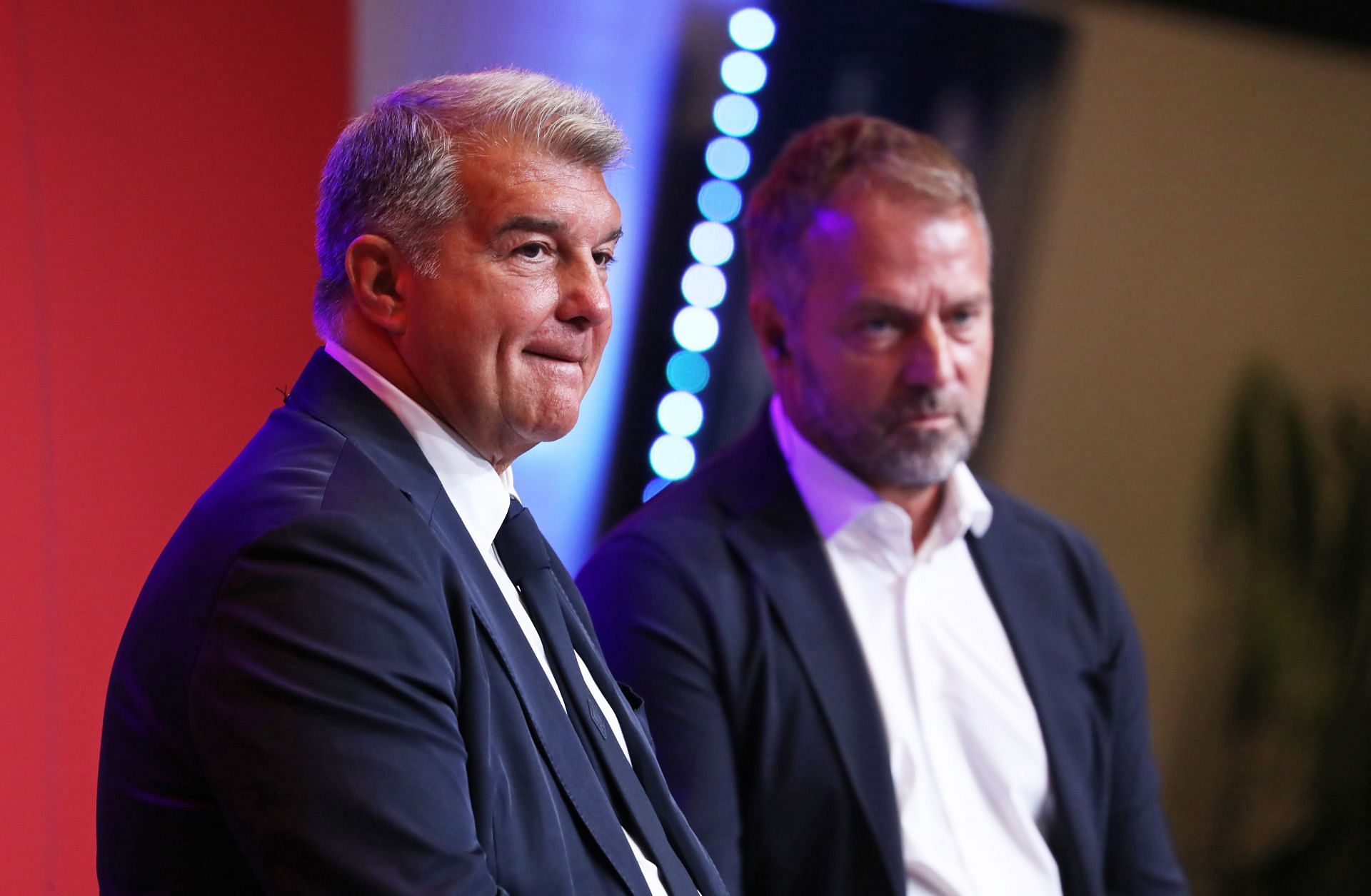 FC Barcelona President Joan Laporta and New Head Coach Hansi Flick - Source: Getty