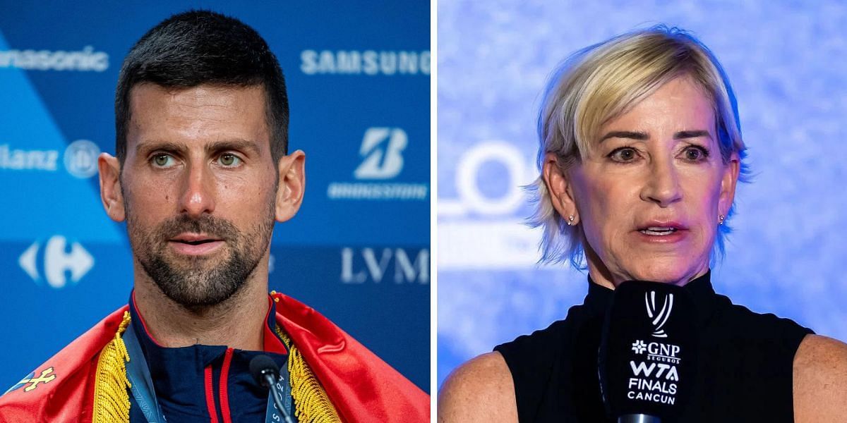 Novak Djokovic and Chris Evert [L] (Images: GETTY)