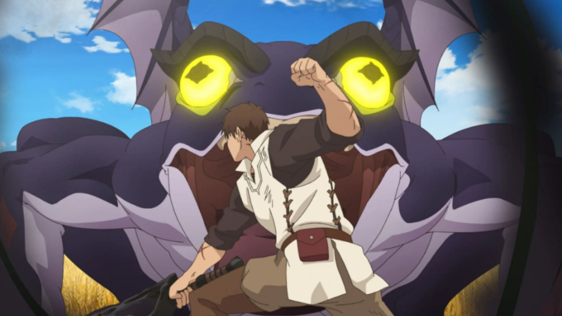 Noor vs The Black Death Dragon as shown in the anime (Image via Studio OLM)