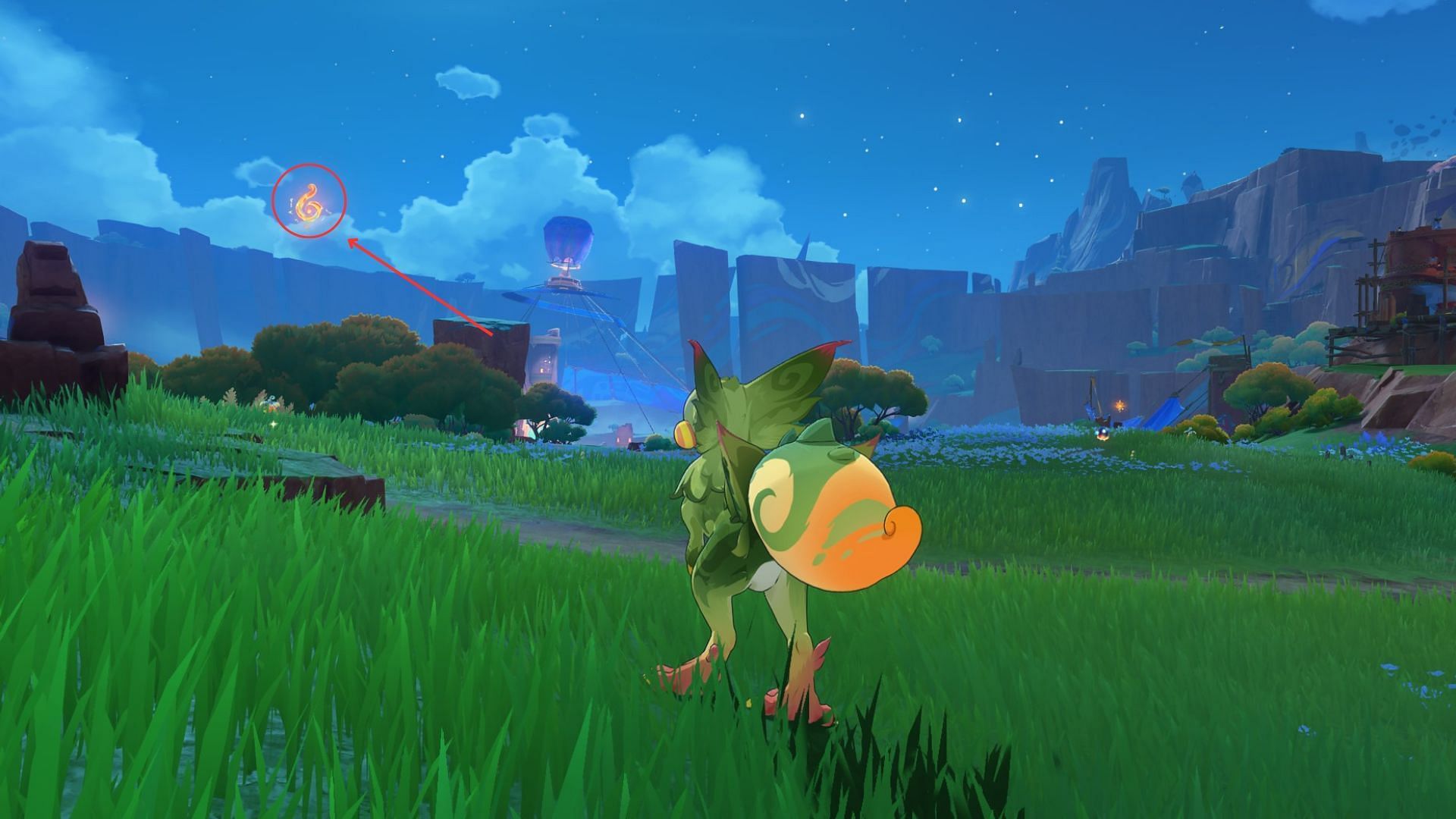 The Yumkasaur can traverse the map using grapple points (Image via HoYoverse)