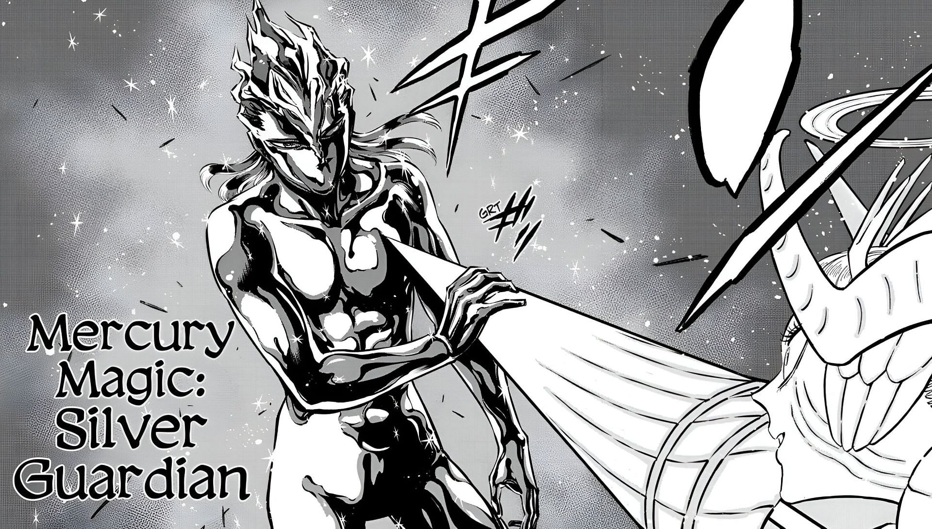 Nozel Silva using his Mercury Magic: Silver Guardian spell (Image via Shueisha)