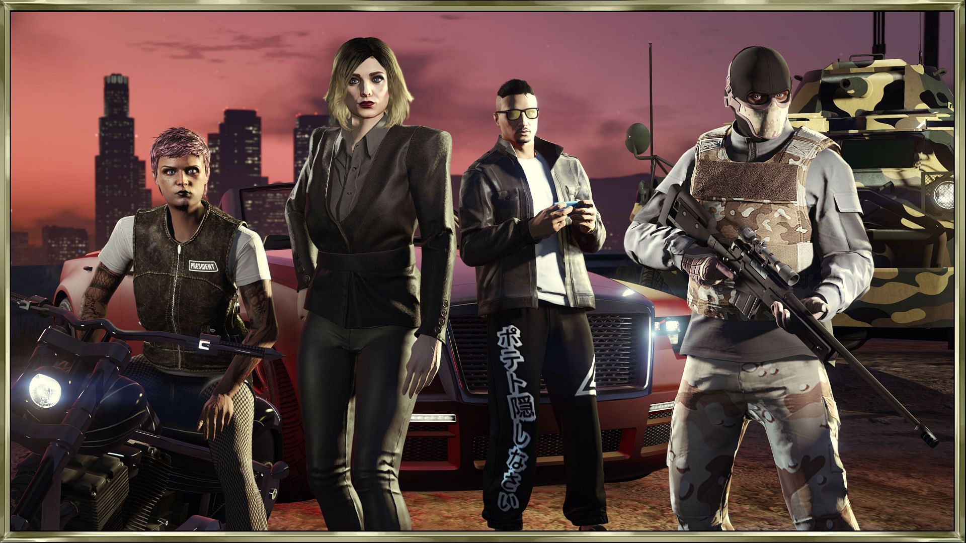 Some Grand Theft Auto Online character models (Image via Rockstar Games)