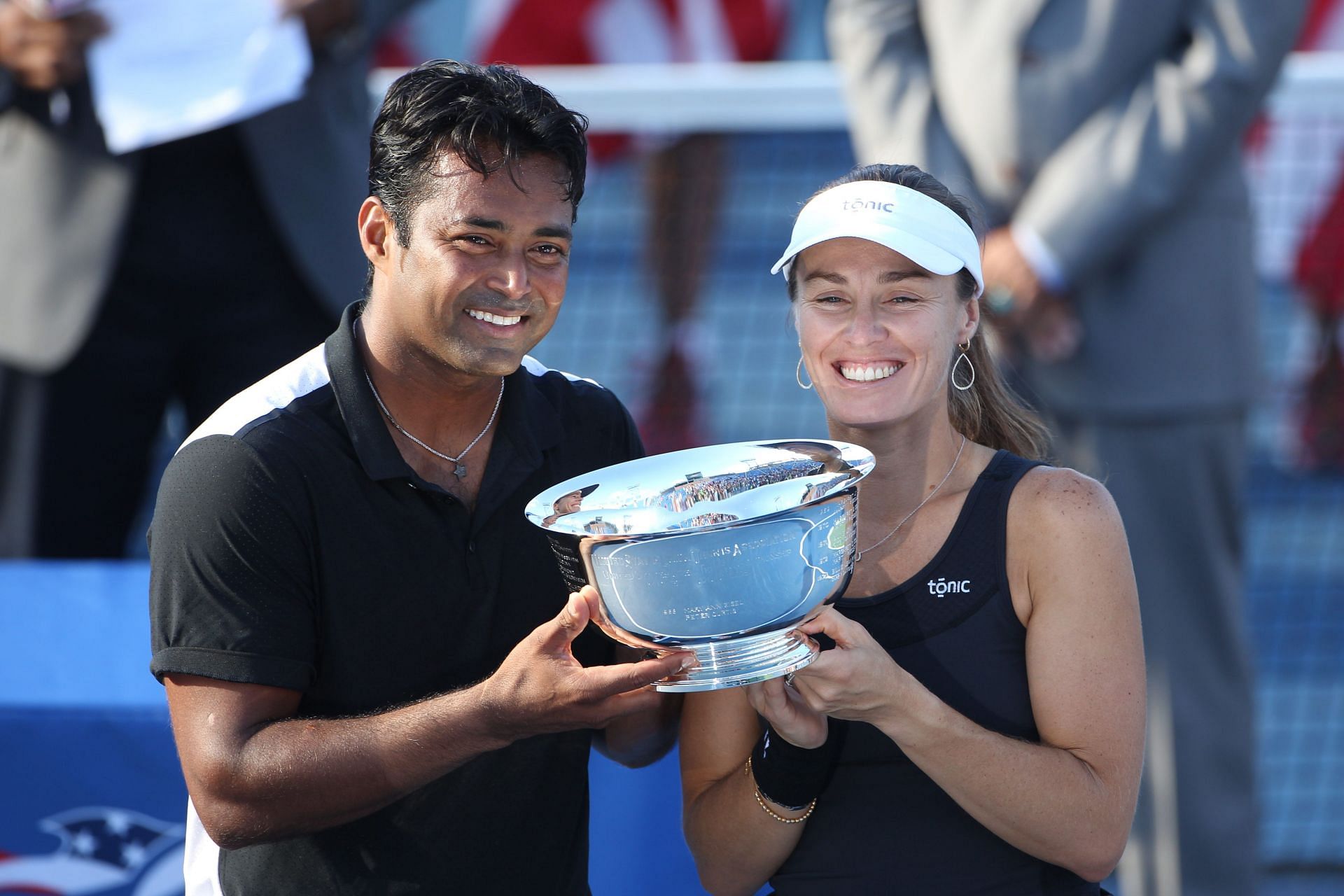 , Leander Paes with Martina Hingis after winning in 2015 - Image by Getty Images