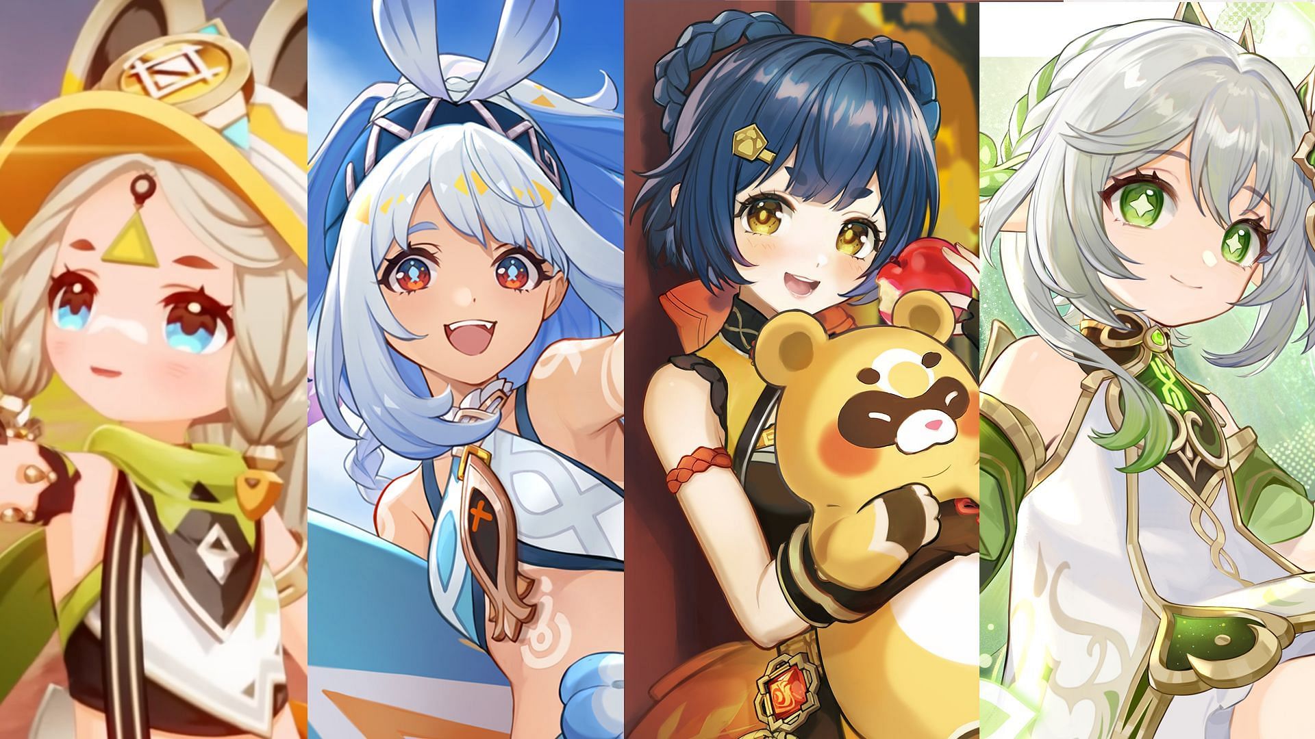 Kachina, Mualani, Xiangling, Nahida (Image via HoYoverse)