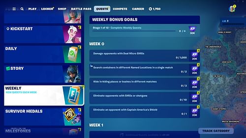 Complete the Fortnite Chapter 5 Season 4 week 0 quests and earn tons of XP (Image via Epic Games)