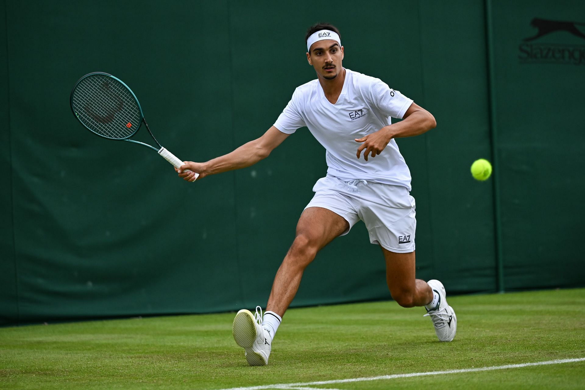 Lorenzo Sonego in action at the Wimbledon Championships (Picture: Getty)