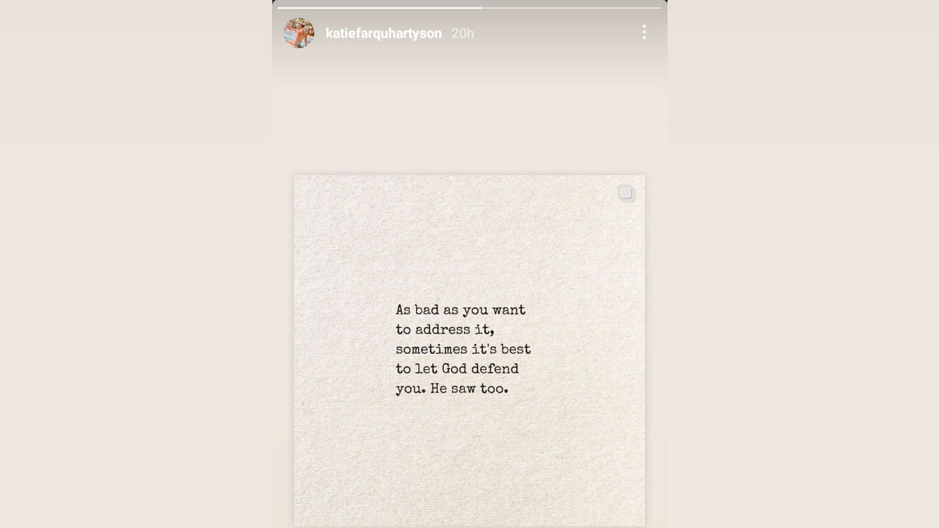 Ava Kris Tyson&#039;s ex-wife&#039;s cryptic Instagram story (Image via r/youtubedrama/Reddit)