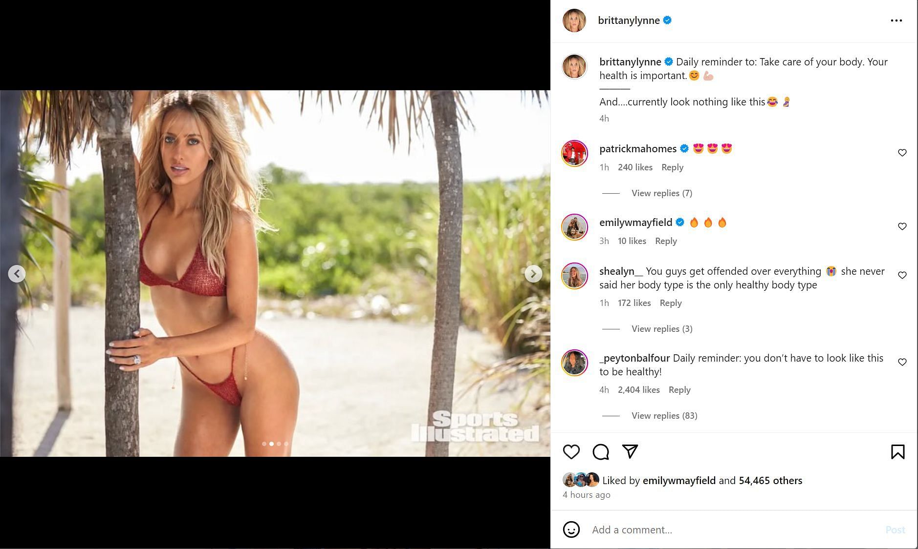 Patrick Mahomes&#039; wife Brittany shares stunning Sports Illustrated Swimsuit recap. [Image credit: @brittanylynne IG]