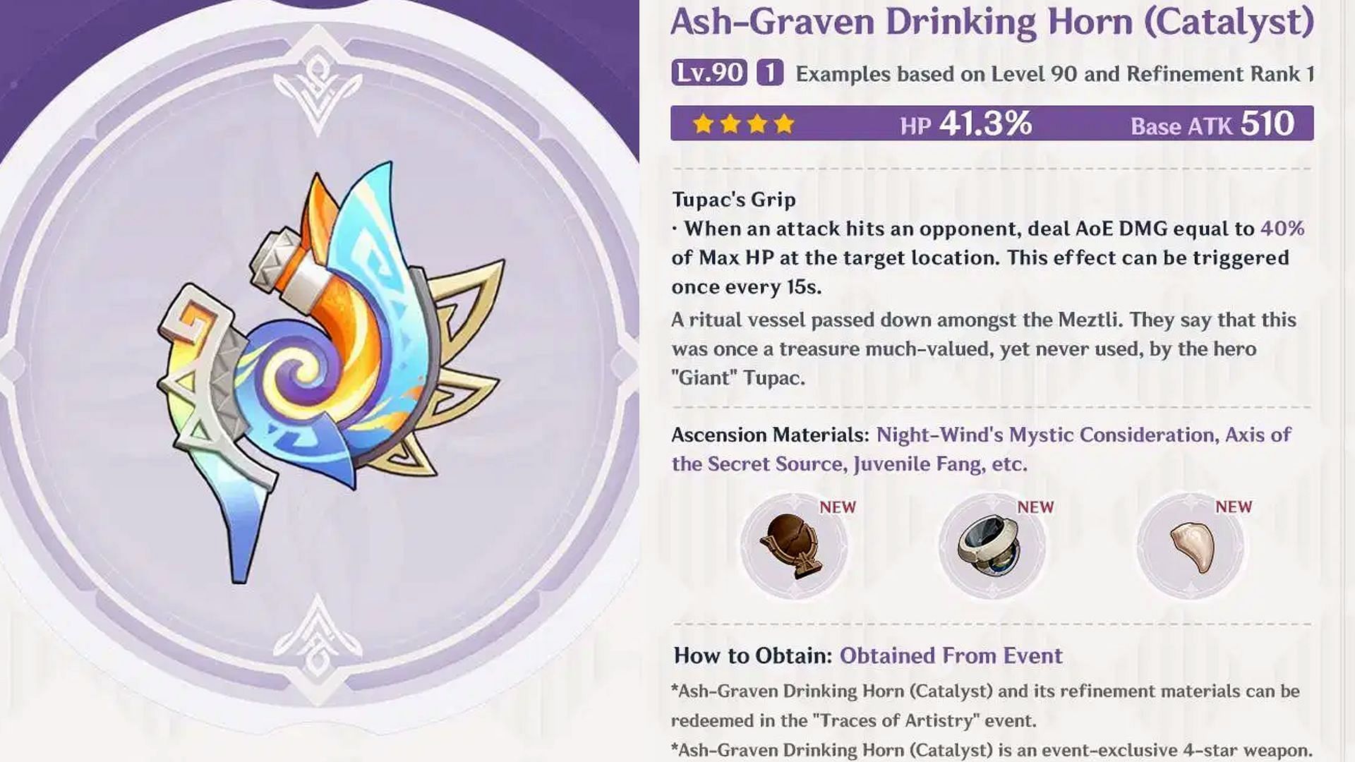 Ash-Graven Drinking Horn (Image via HoYoverse)