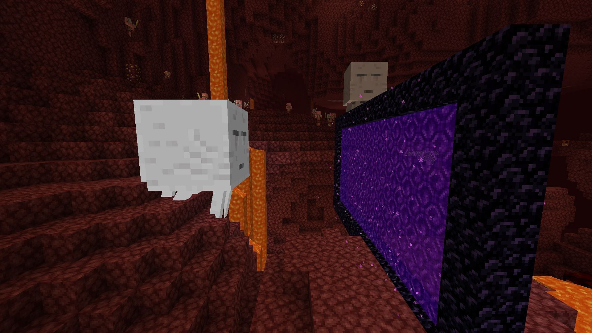 Lure the ghast to the portal (Image via Mojang)